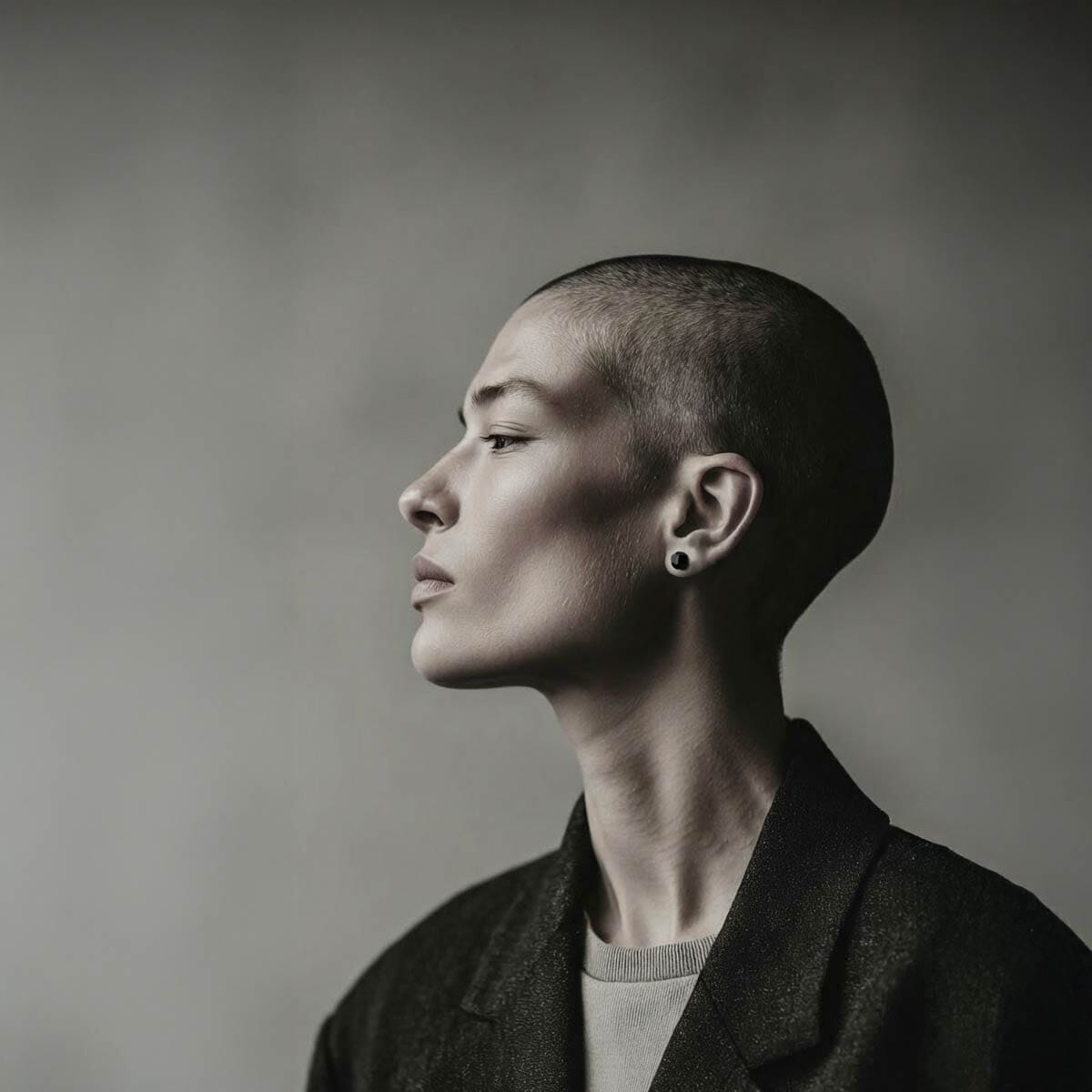 black polymer stud earrings / עגילי פולימר שחור