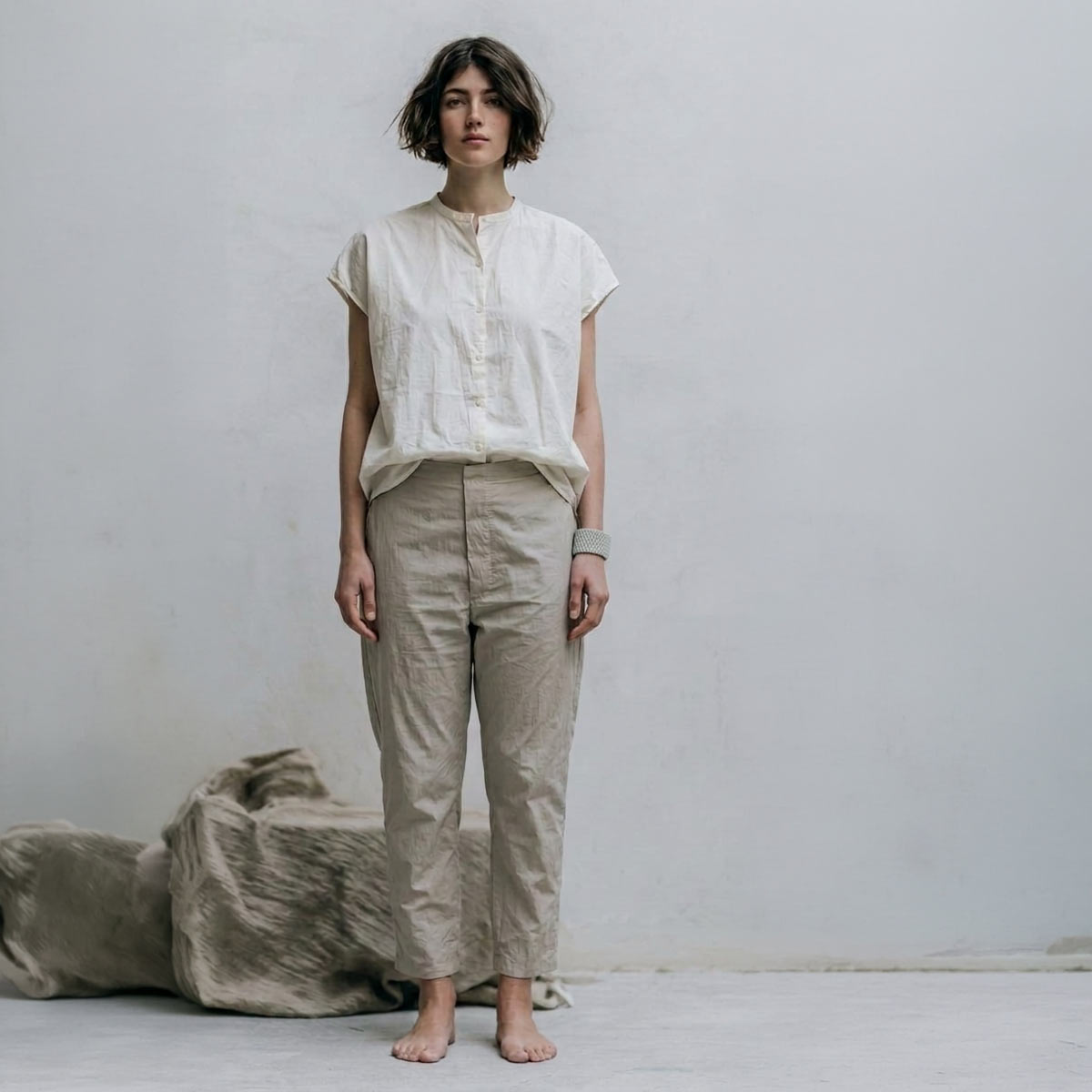 stone/gray shine PANTS / מכנסי שיין אפור/אבן
