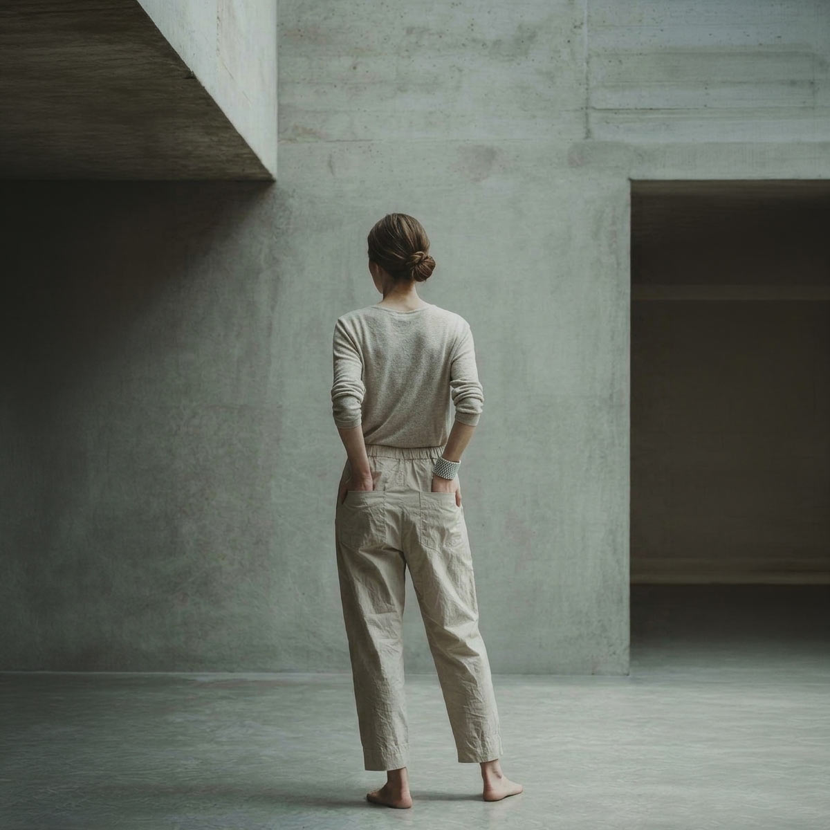 stone/gray shine PANTS / מכנסי שיין אפור/אבן