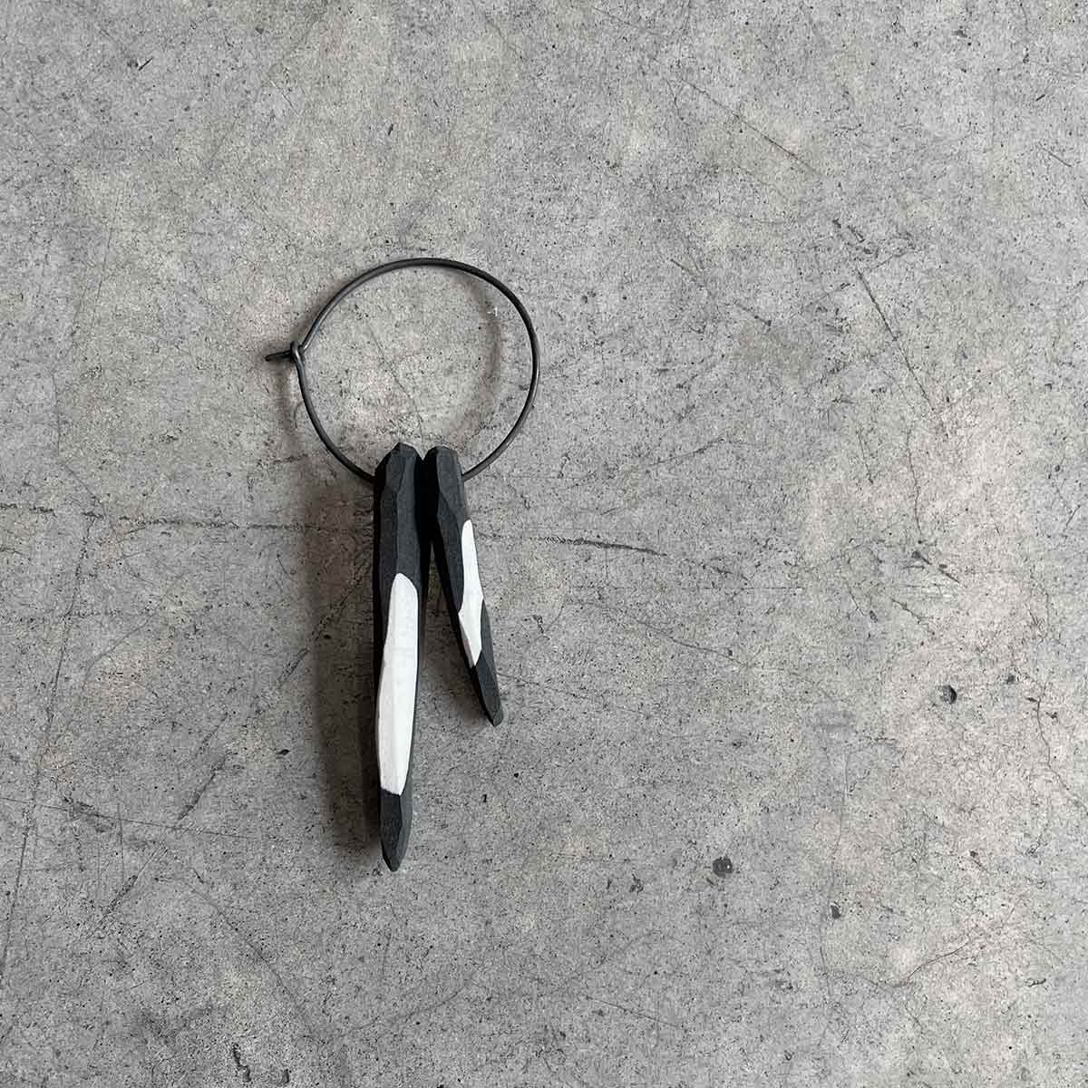 One Silver Drop gypsy Earring / עגיל ג'יפסי קוצים בודד - studio oh design