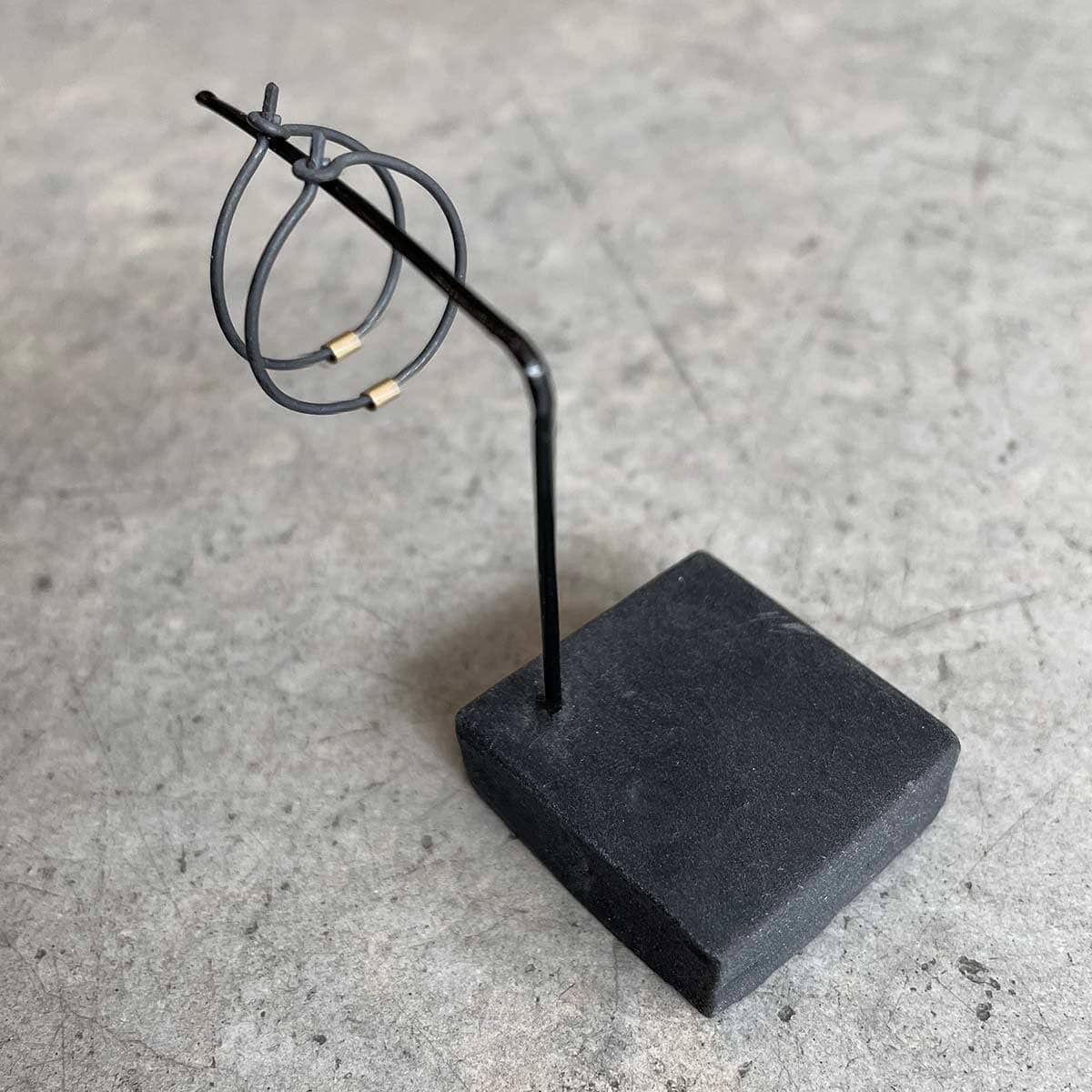 silver Gypsy tube earrings / עגילי ג'יפסי כסף מושחר עם גליל גולדפילד - studio oh design