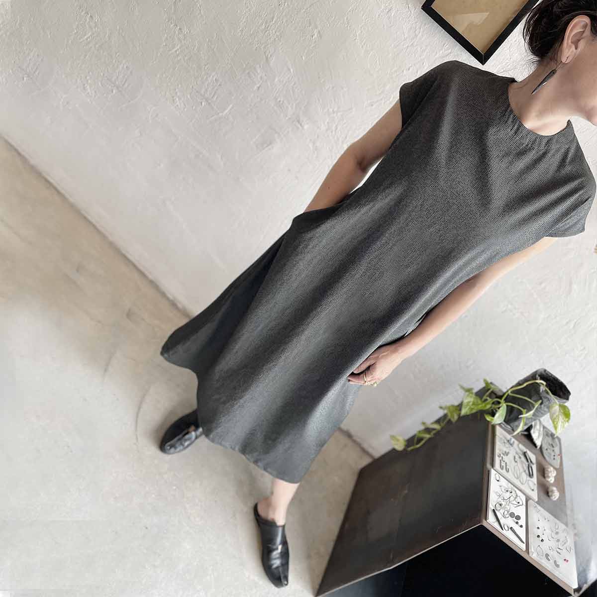 PLAID marian dress OS /  OS שמלת מריאן פיקסל - studio oh design