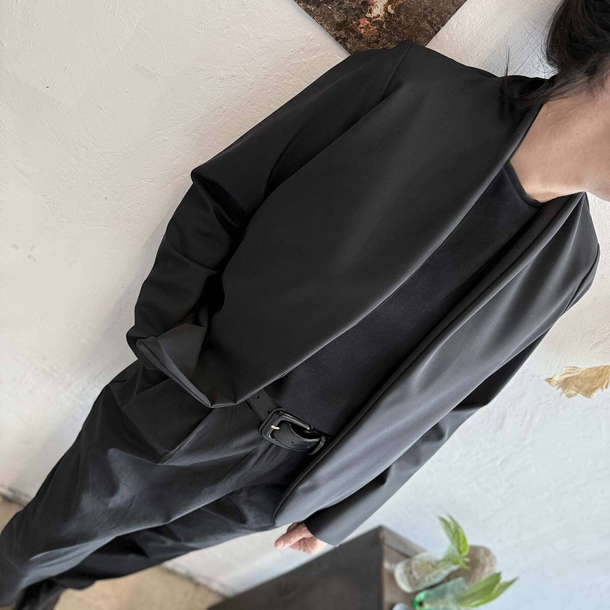 yoko black scuba jacket / ג'קט יוקו שחור סקובה - studio oh design