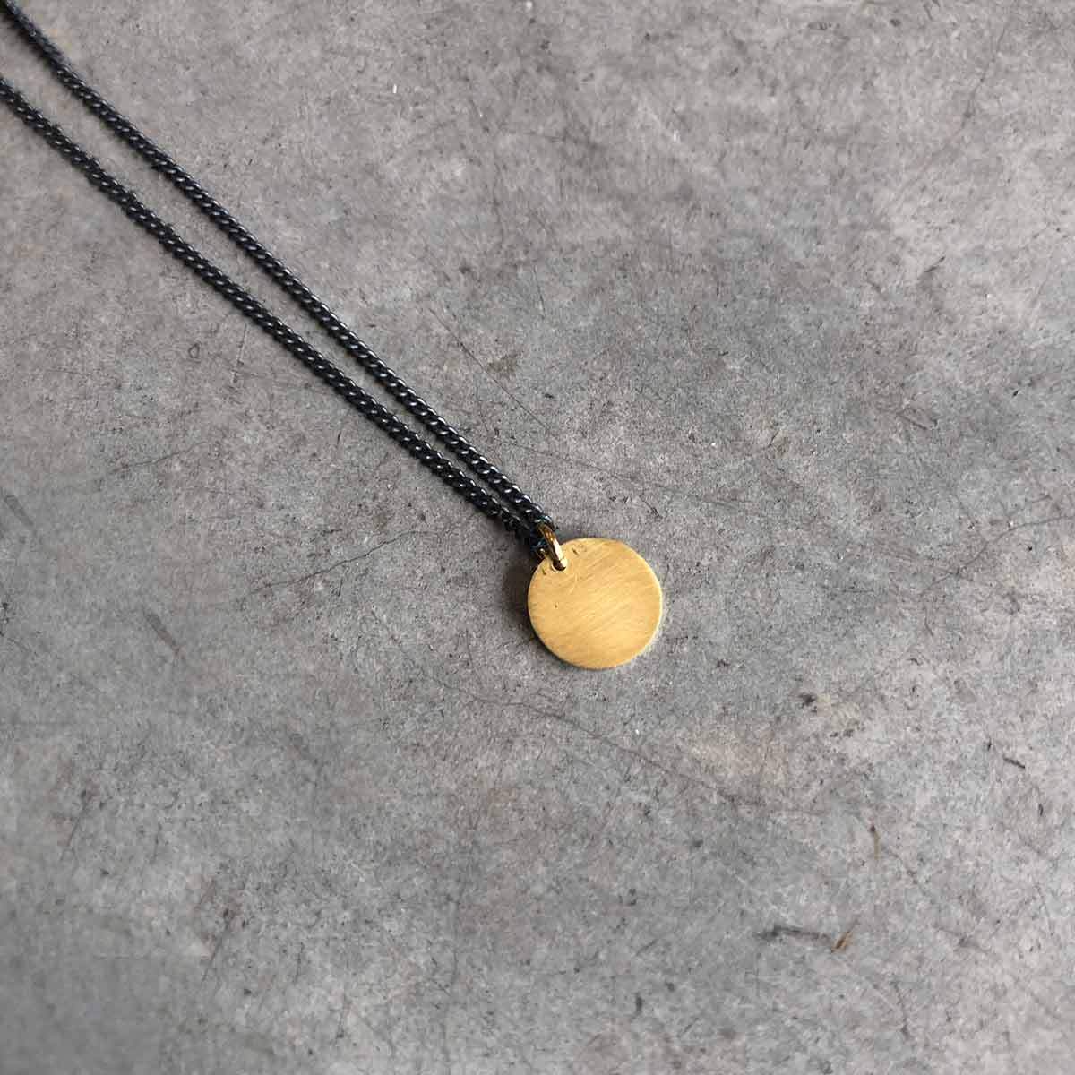 10mm Gold plated Coin Necklace / שרשרת עיגול 10 ממ ציפוי זהב - studio oh design