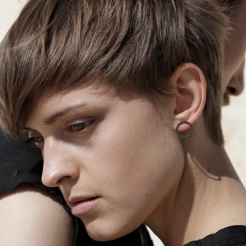 15mm Open Circle Earrings / unisex / עגילי פי קטן - יוניסקס - studio oh design