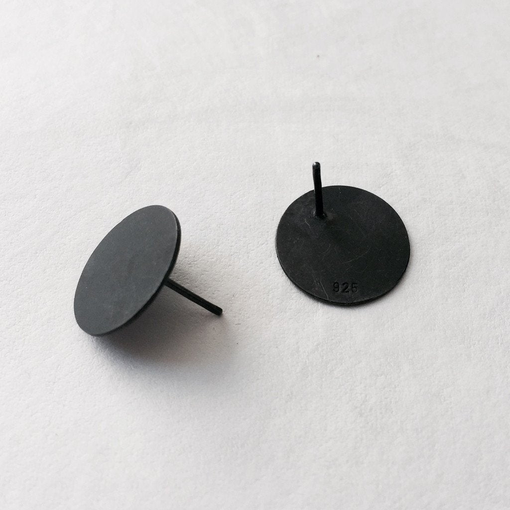 15mm Flat silver earrings / UNISEX / עגילי הרחבה גדולים - יוניסקס - studio oh design