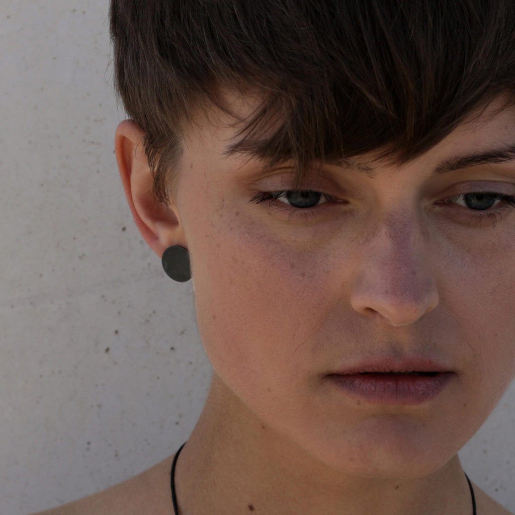 15mm Flat silver earrings / UNISEX / עגילי הרחבה גדולים - יוניסקס - studio oh design