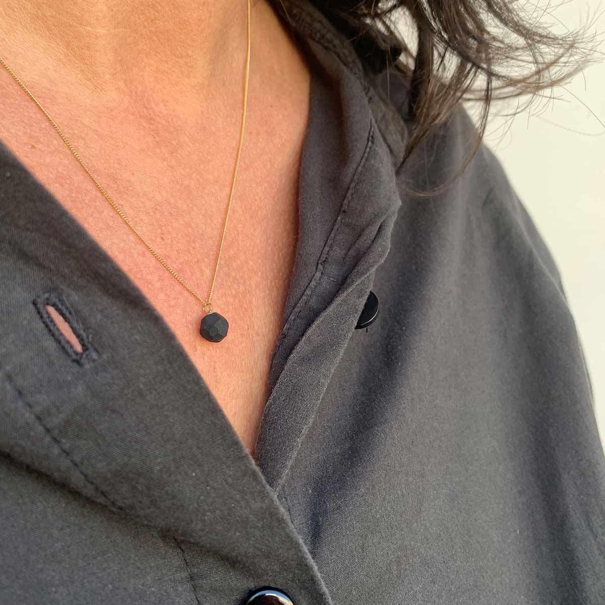 Tiny goldfield ball necklace / שרשרת כדור עם כיפת גולדפילד - studio oh design