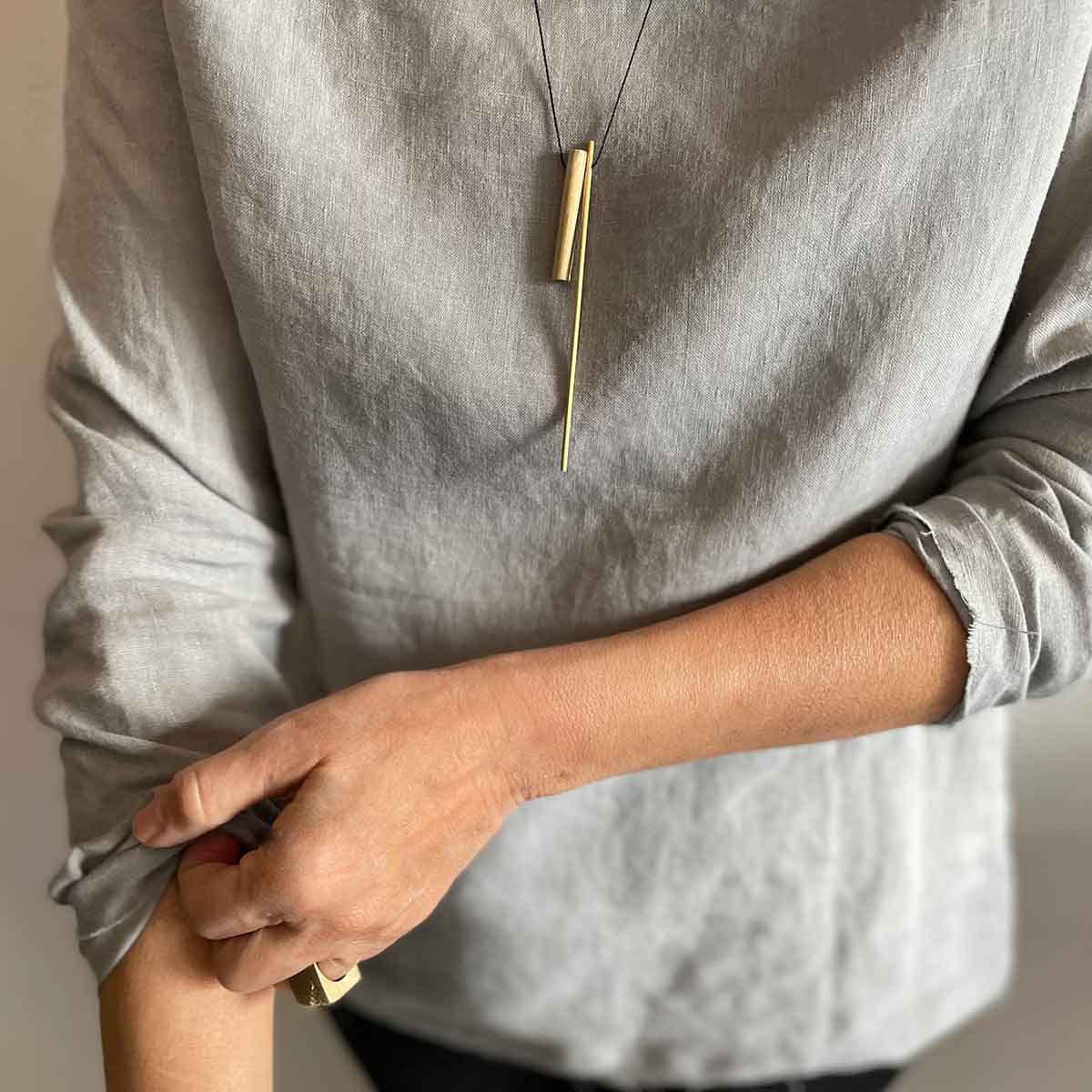 2 cylinder necklace / שרשרת גלילים - studio oh design