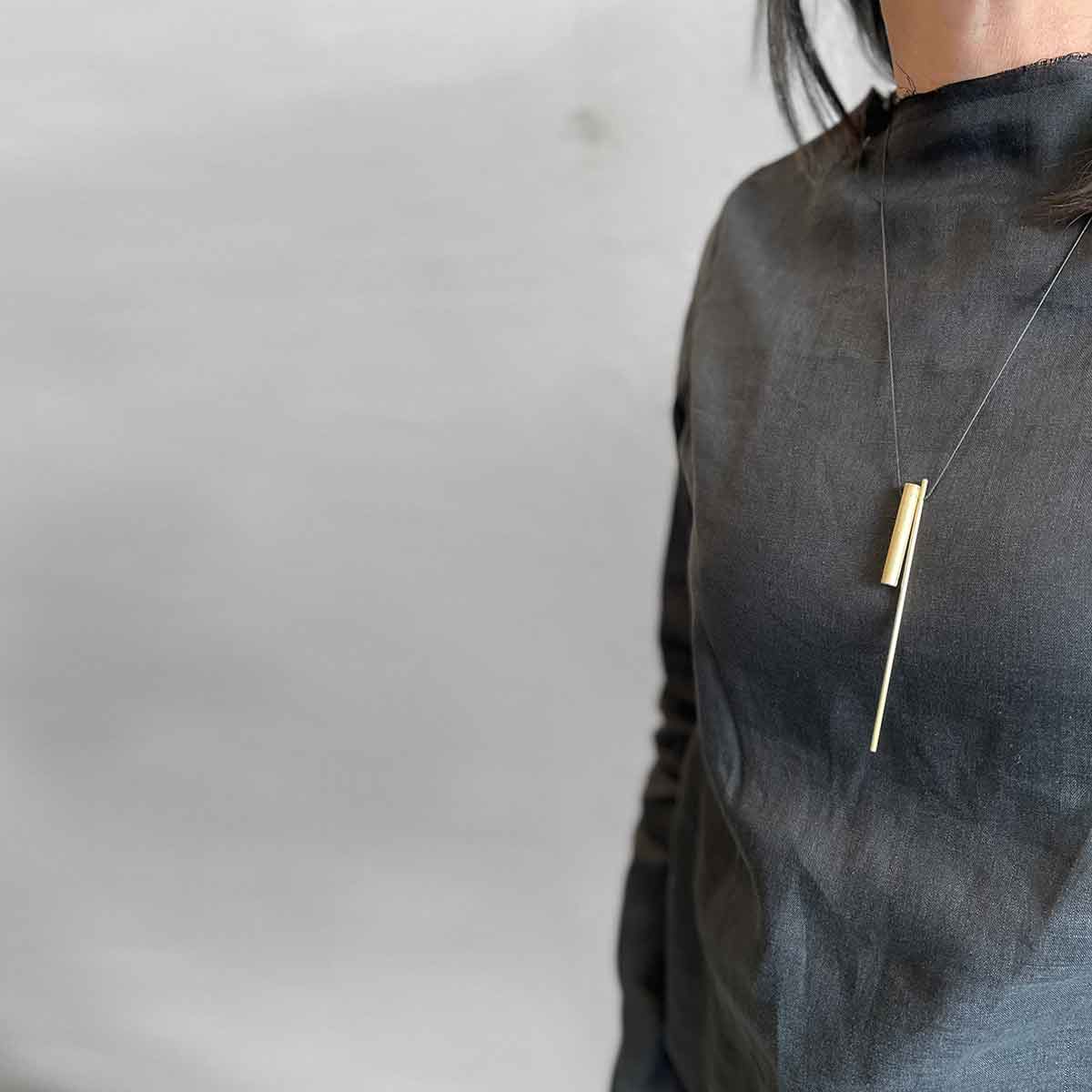 2 cylinder necklace / שרשרת גלילים - studio oh design