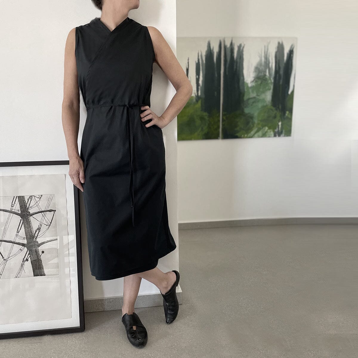 BLACK WRAP dress / שמלת מעטפת שחורה - studio oh design