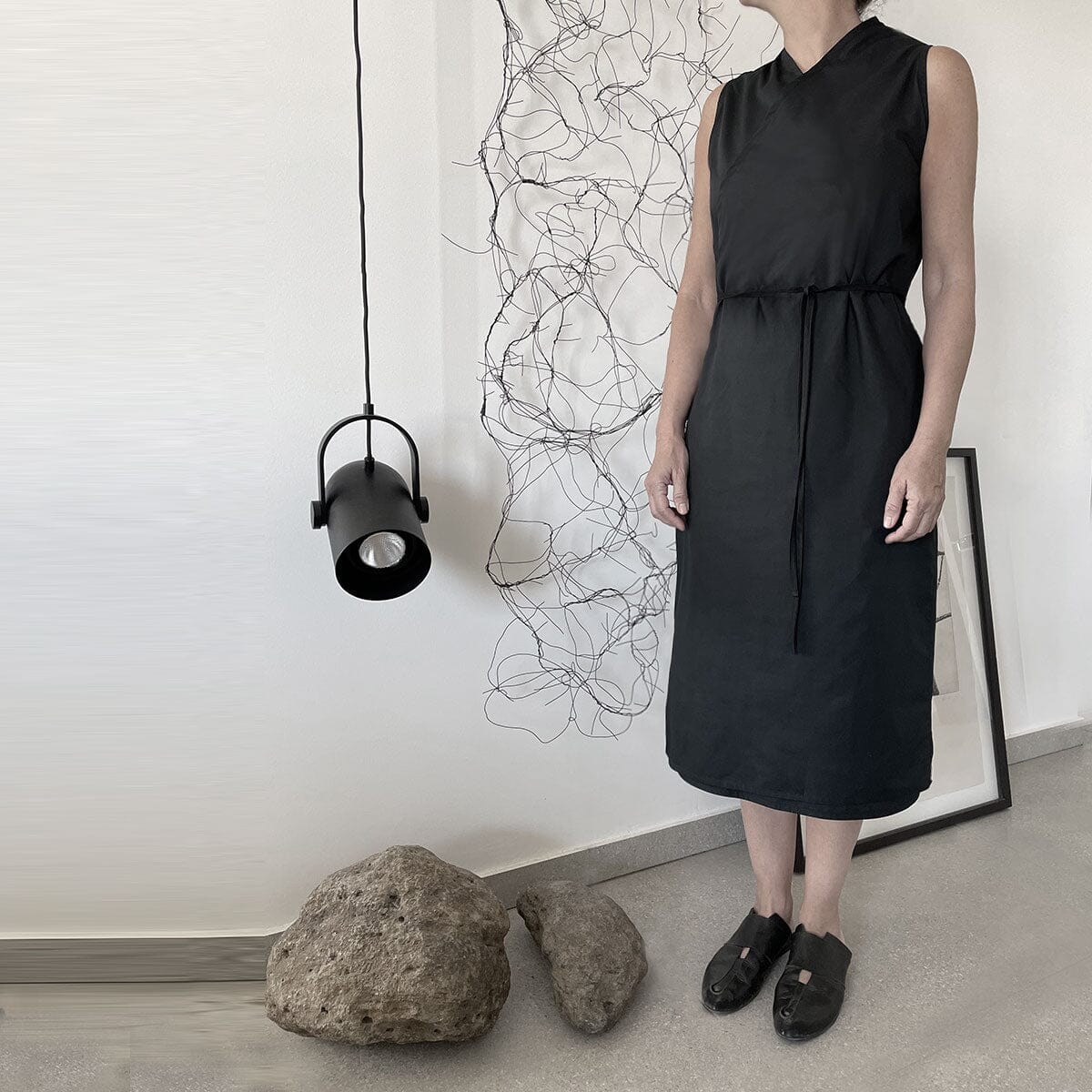 BLACK WRAP dress / שמלת מעטפת שחורה - studio oh design