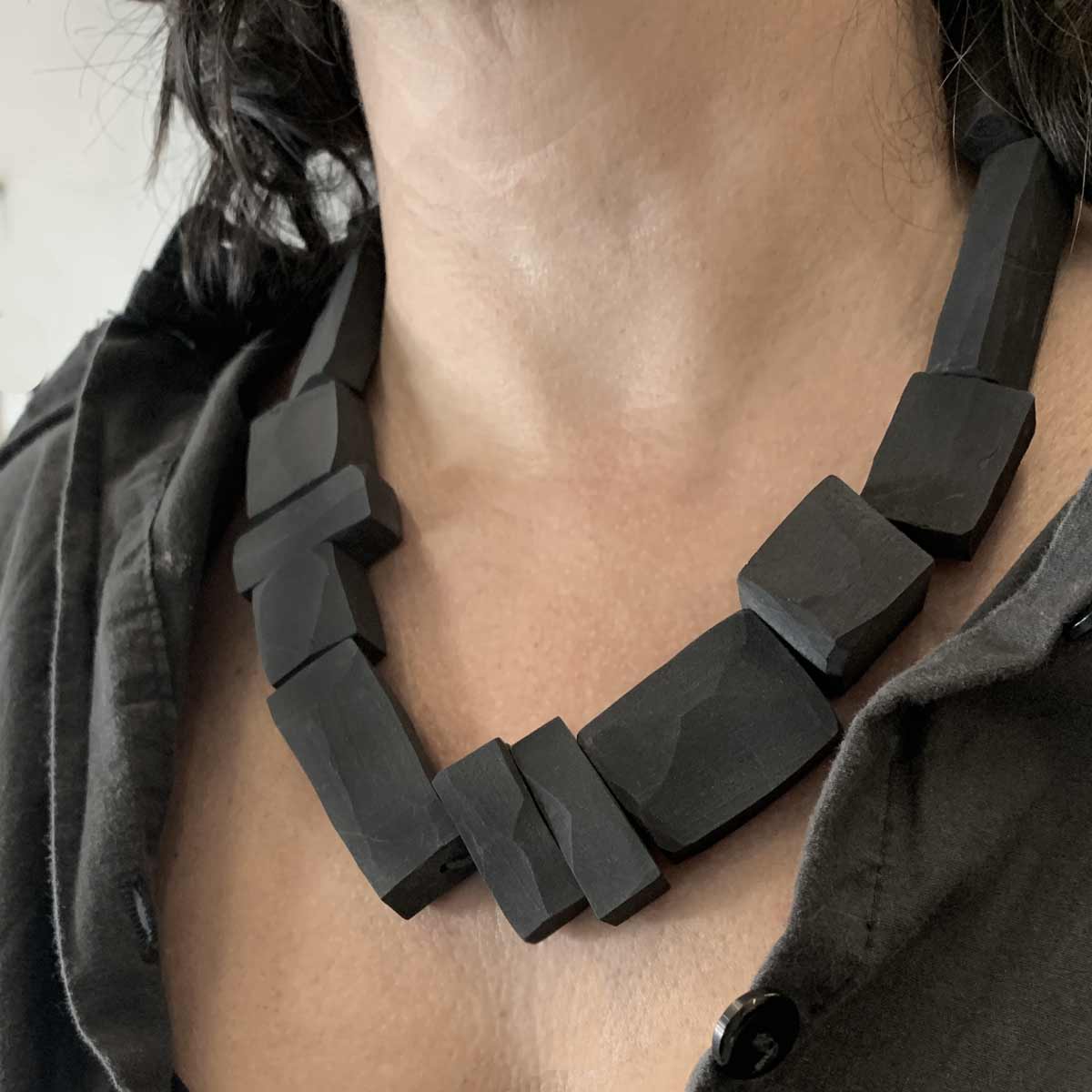 Brut rectangle necklace / שרשרת מלבנים ברוט - studio oh design