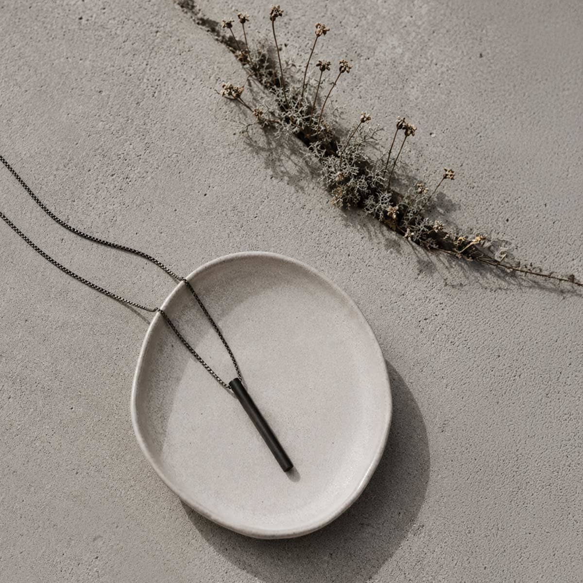 45mm Silver Cylinder necklace - unisex / שרשרת גליל ארוך - יוניסקס - studio oh design