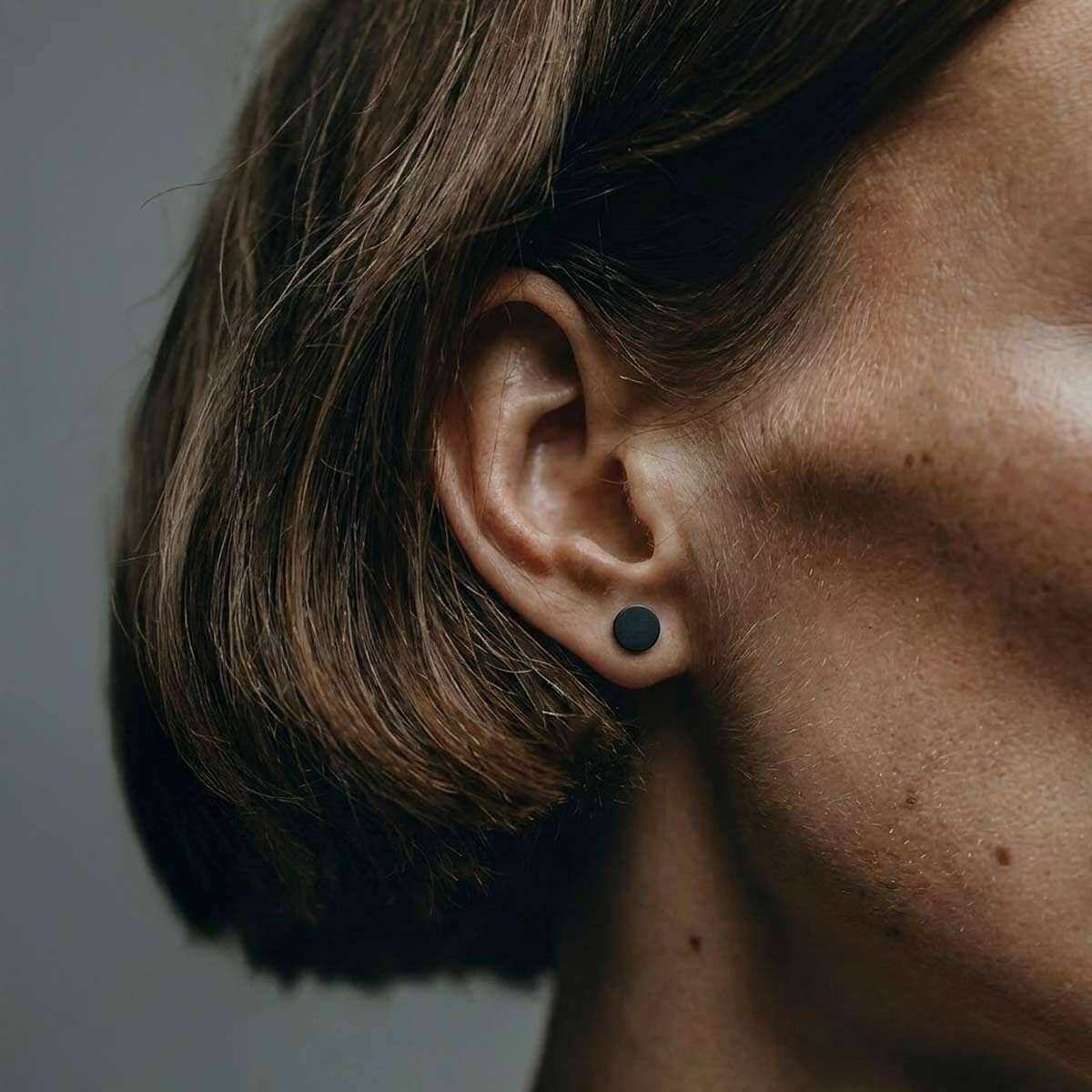 7mm Flat silver earrings / UNISEX / עגילי הרחבה קטנים 7 מ״מ - יוניסקס - studio oh design