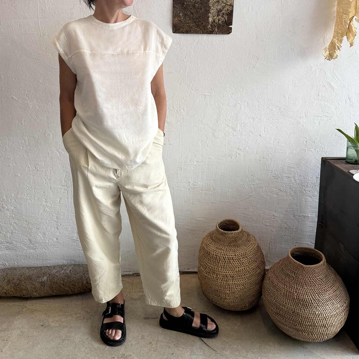 cream Athena top OS / OS חולצת אתנה קרם - studio oh design