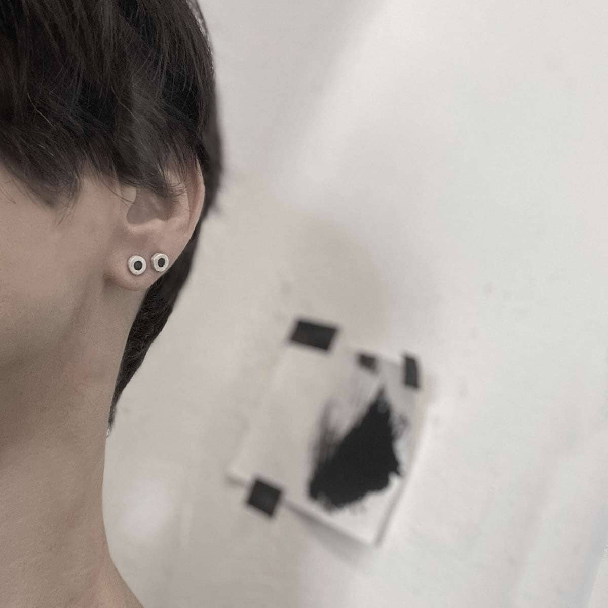 Disc circle earrings /  עגילי דיסק עיגול - studio oh design