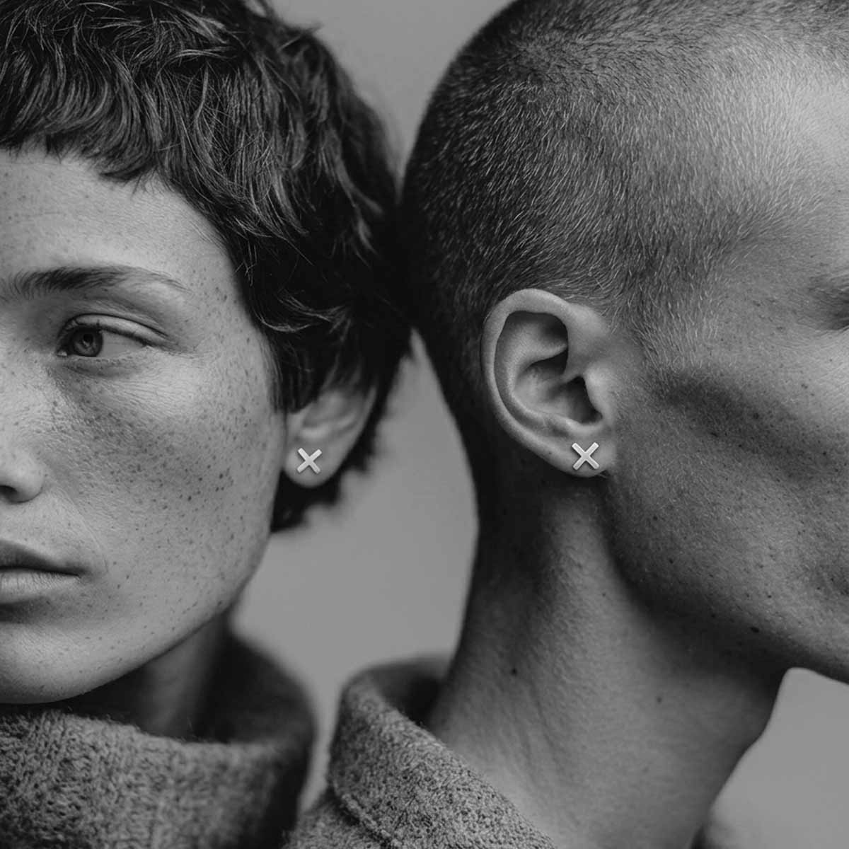 Medium X earrings / עגילי איקס בינוני - studio oh design