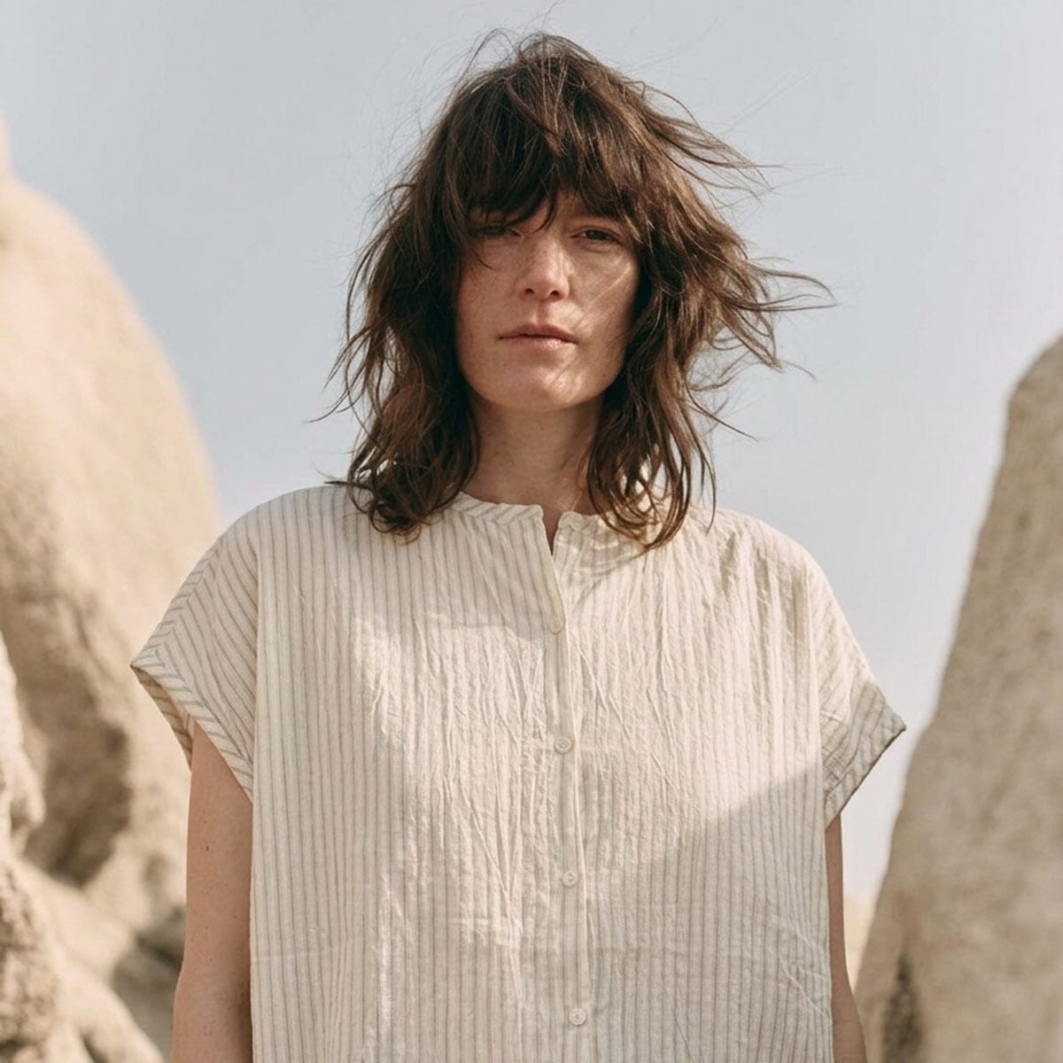 Striped Japanese top /  חולצה יפנית משובצת