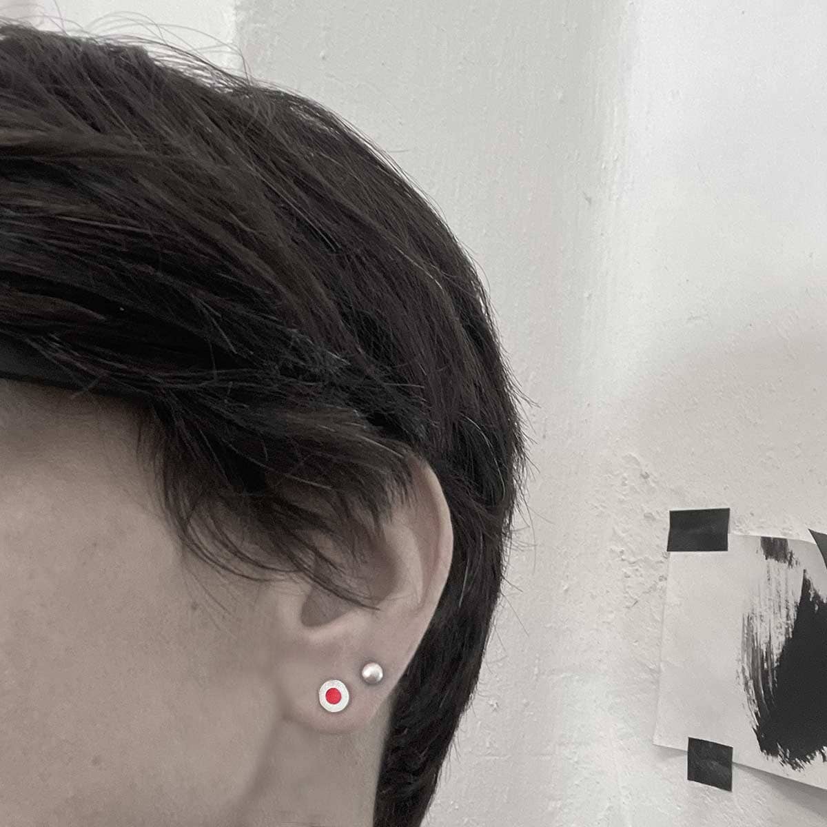 Disc circle earrings /  עגילי דיסק עיגול - studio oh design