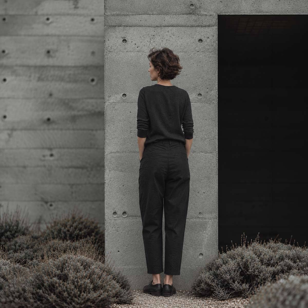 black shine Buttons PANTS /  מכנסי שיין כפתורים שחור
