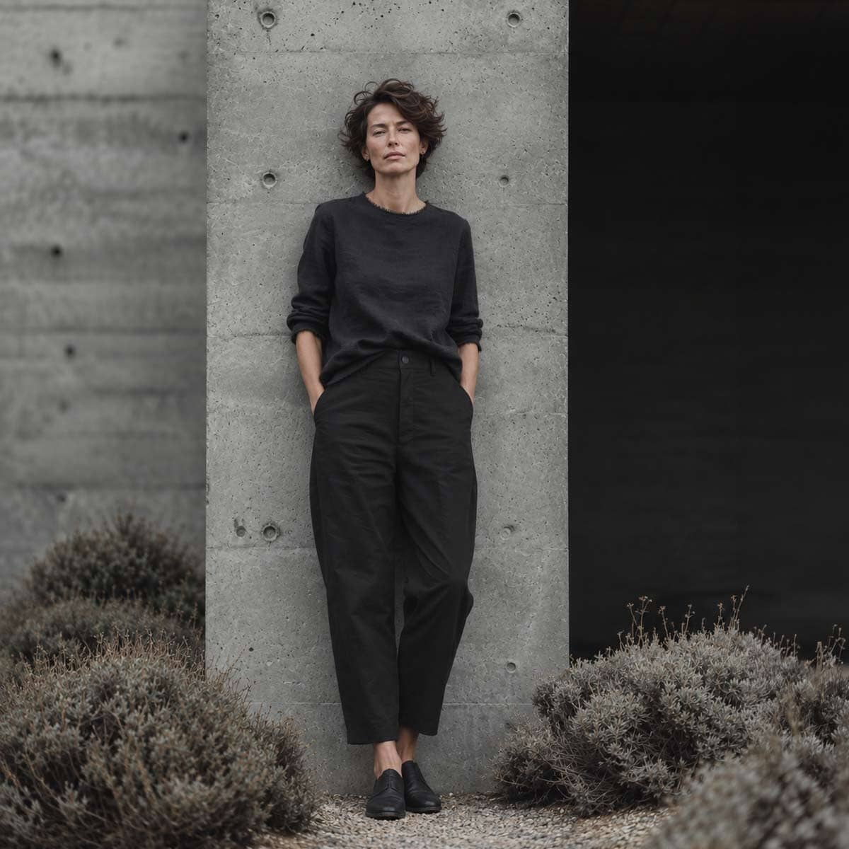 black linen top /  חולצת פשתן שחורה