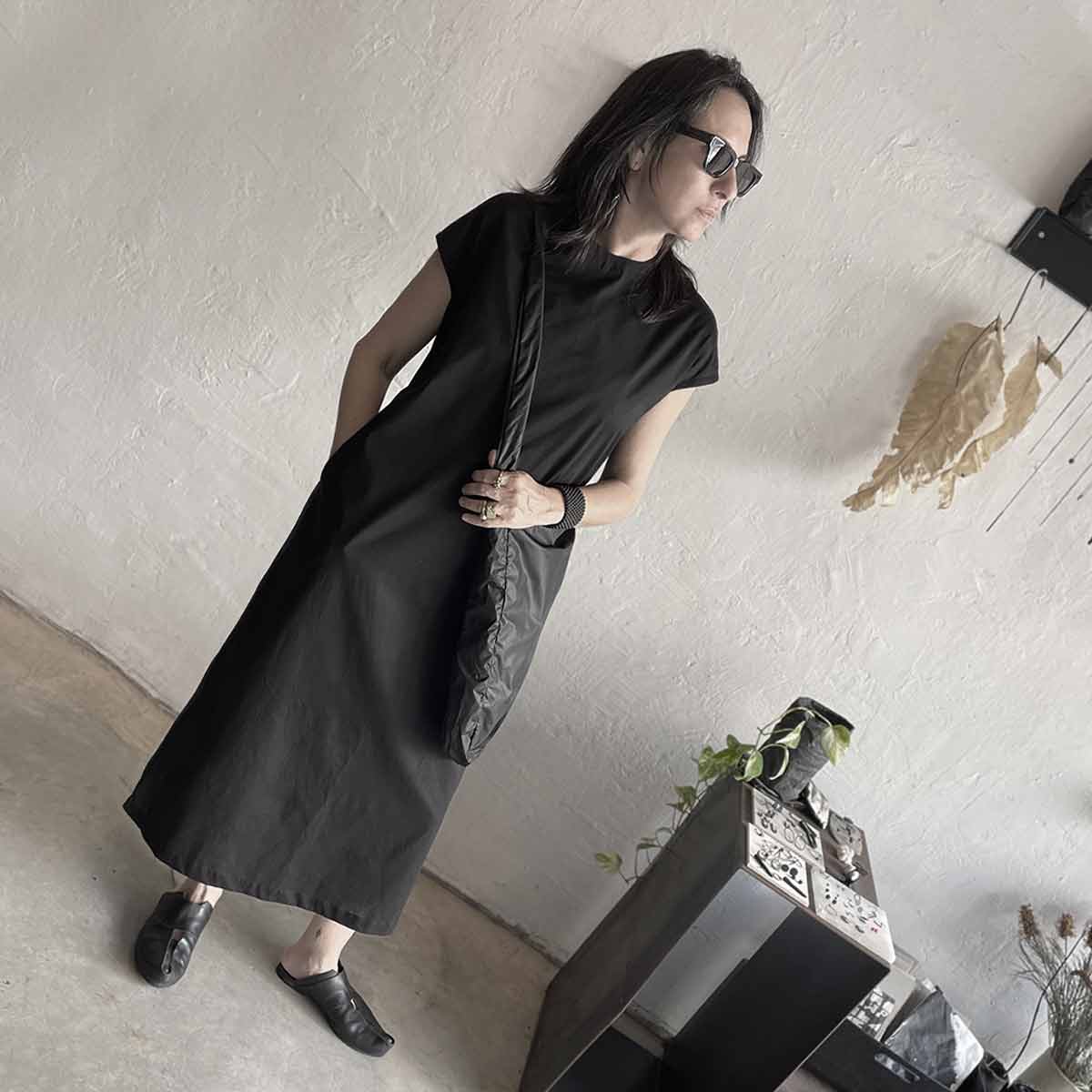 black Marian dress OS /  OS שמלת מריאן שחורה - studio oh design