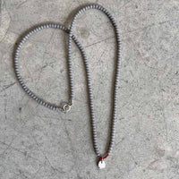 gray Crystal necklace with silver pendant / שרשרת קריסטלים אפורים עם תליון בכסף - studio oh design