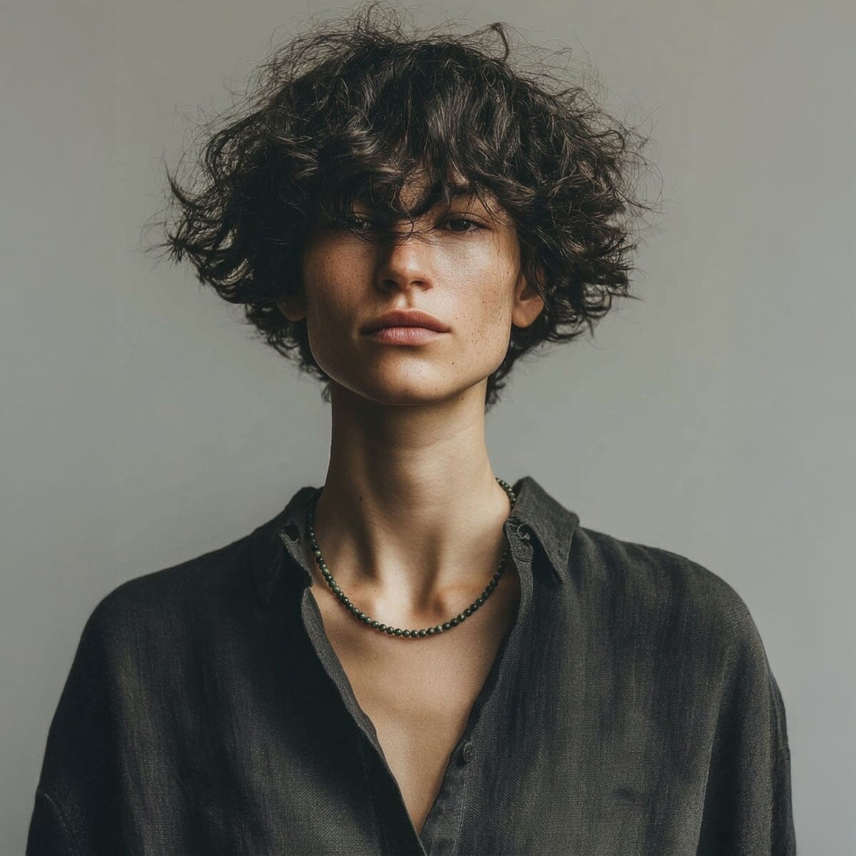 small beads dark green jade necklace /  שרשרת חרוזי ג'ייד ירוק כהה חרוז קטן