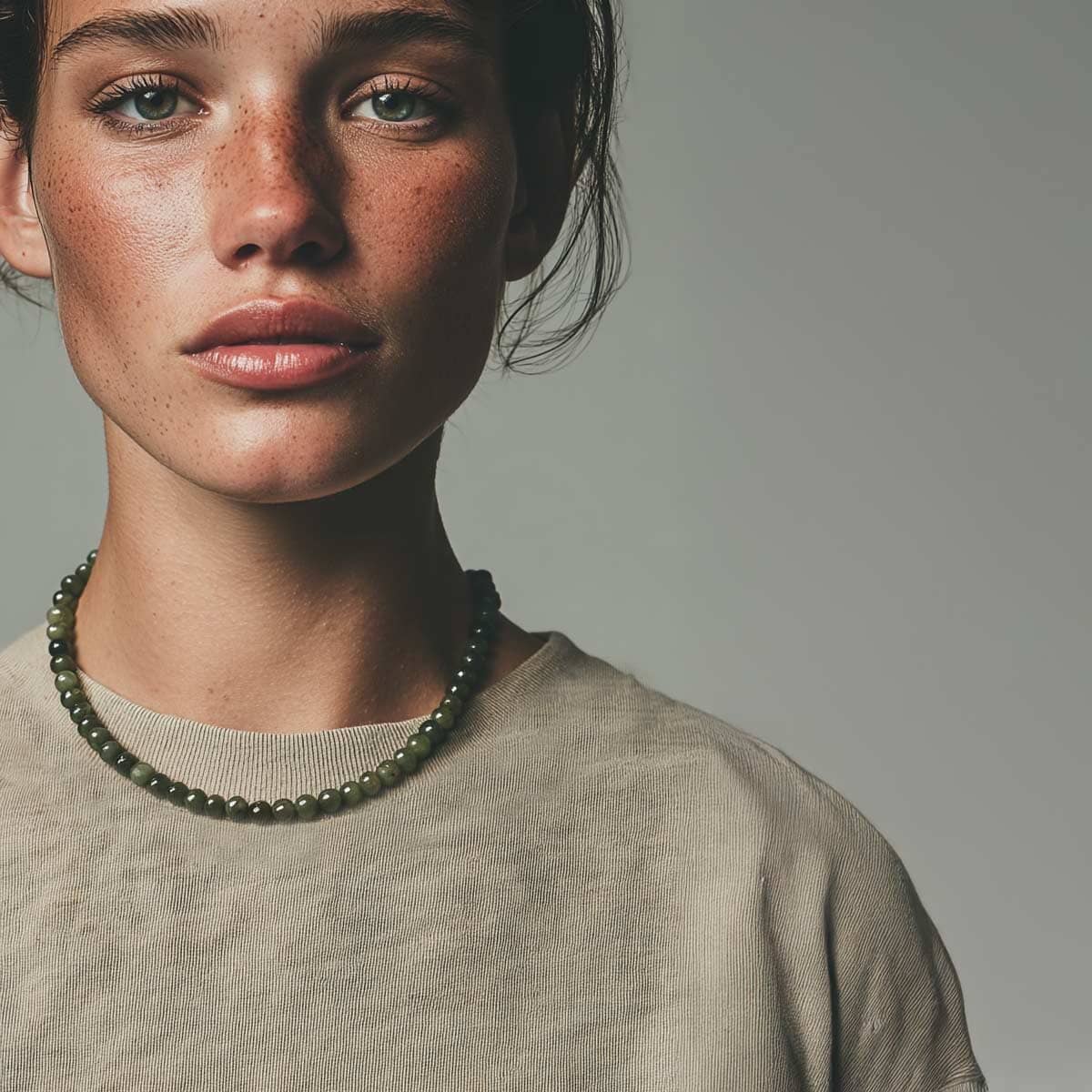 jade necklace / שרשרת חרוזי ג'ייד - studio oh design