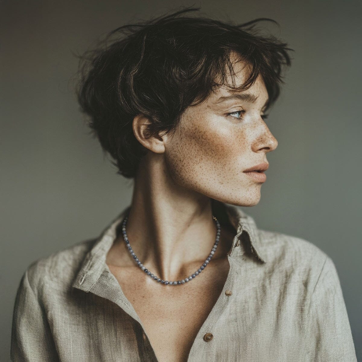 small beads purple blue jade necklace /  שרשרת חרוזי ג'ייד סגול-כחול חרוז קטן