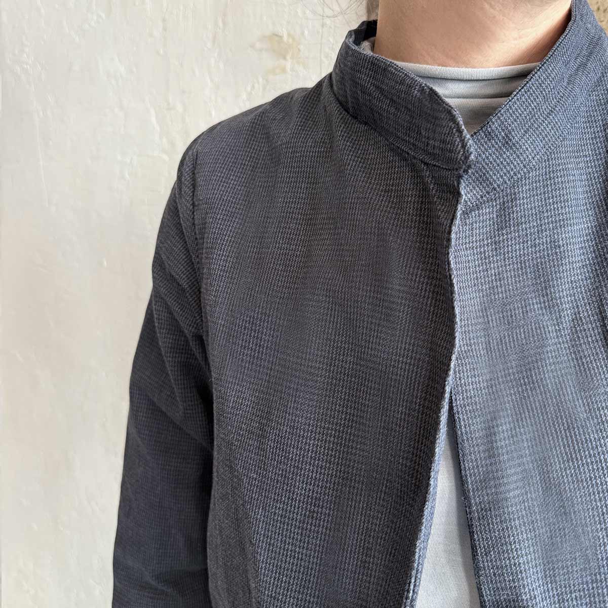 long koto jacket -Plaid / קוטו ג&#39;קט ארוך משובץ - studio oh design