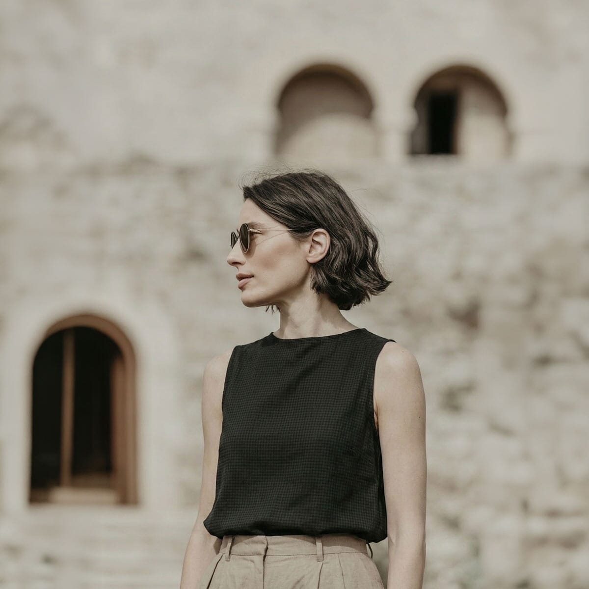 black miti top / מיתי שחורה טקסטורה - studio oh design