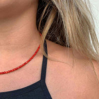 red coral necklace / שרשרת חרוזי קורל - studio oh design