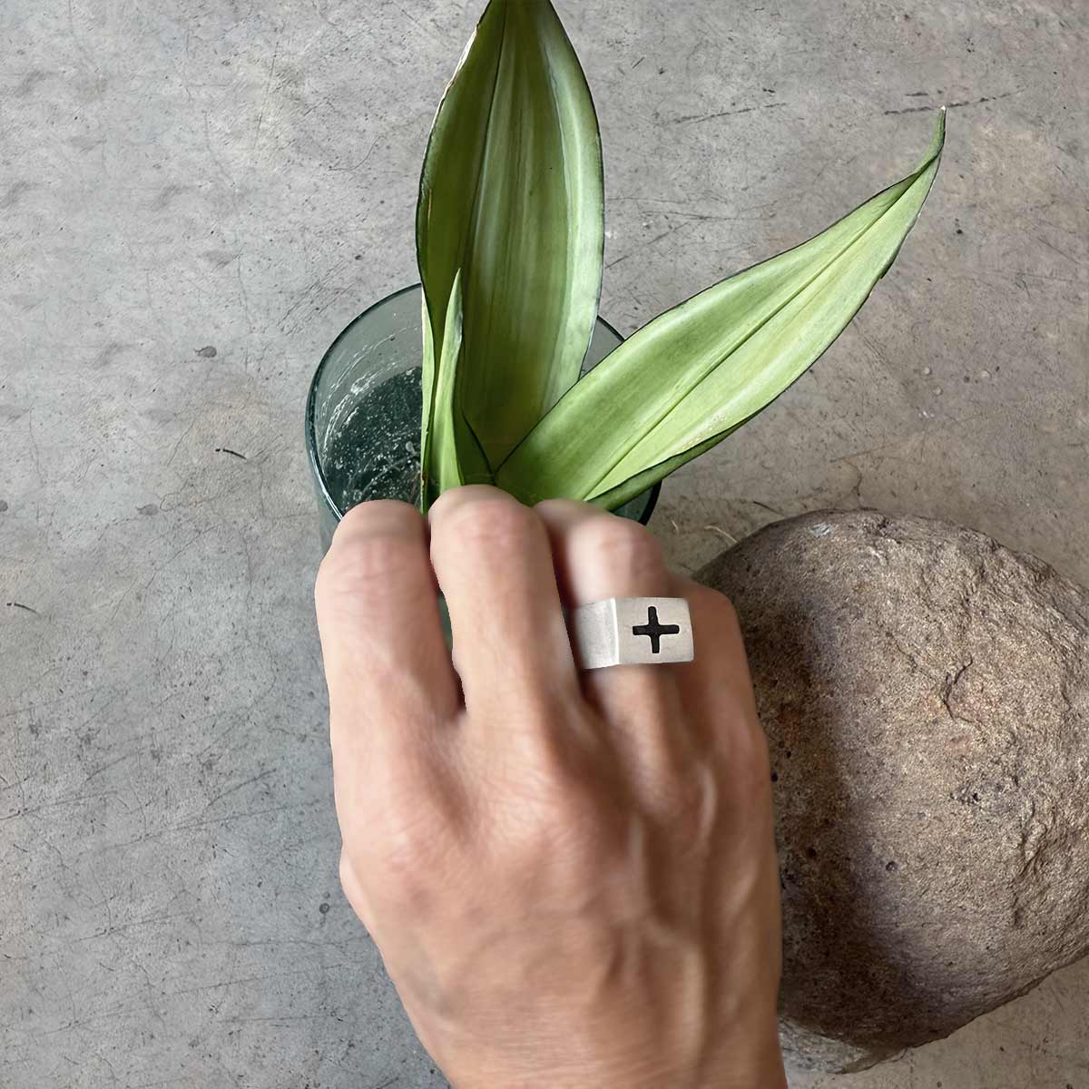 silver plus ring / טבעת פלוס כסף - studio oh design