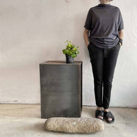 OS gray poly top  / OS  חולצת פולי קצרה אפור - studio oh design