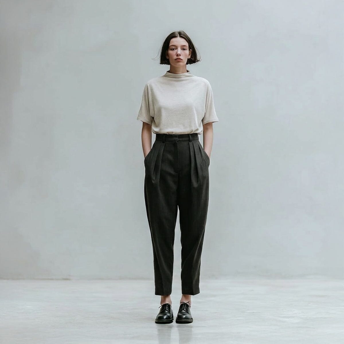 OS ice white poly top / OS חולצת פולי קצרה אייס - studio oh design
