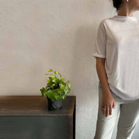 OS white poly top  / OS  חולצת פולי קצרה לבנה - studio oh design