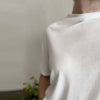 OS white poly top  / OS  חולצת פולי קצרה לבנה - studio oh design