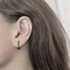 small narrow J earrings /  צרים קטנים J עגילי - studio oh design