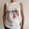 Hand painted miti top  /  חולצת מיתי לבנה מצוירת בעבודת יד - studio oh design