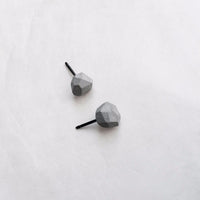 Light gray polymer gem stud earrings - studio oh design