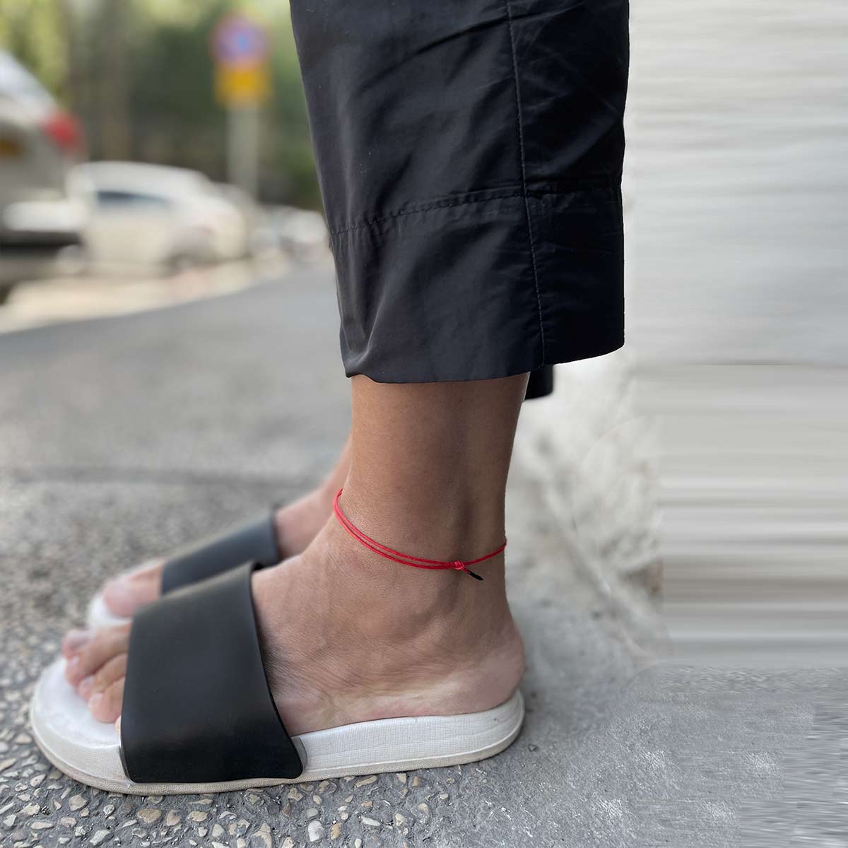 Red leg bracelet / צמיד לרגל - studio oh design