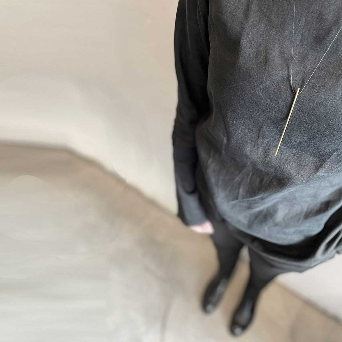 Narrow cylinder necklace / שרשרת גליל צר - studio oh design