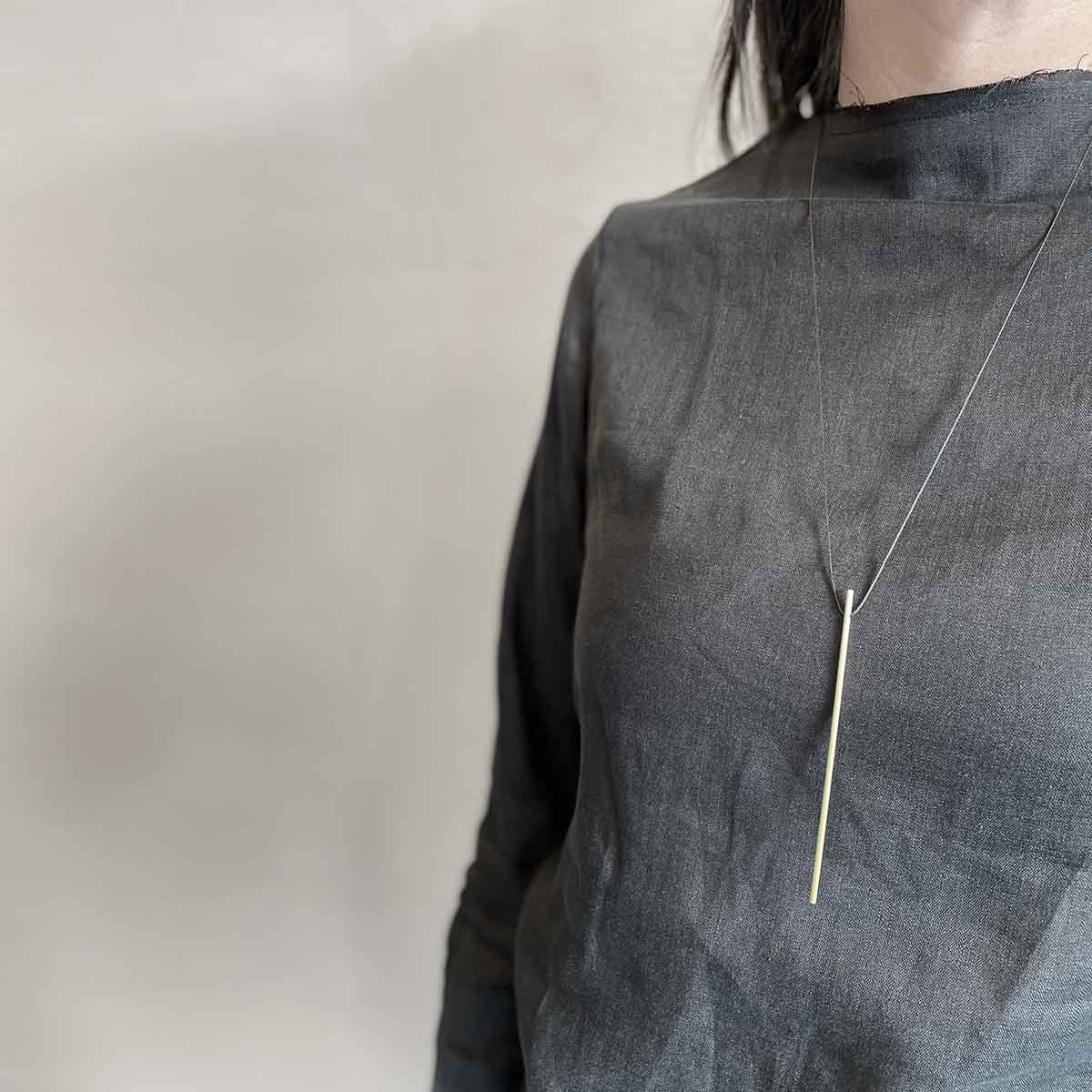 Narrow cylinder necklace / שרשרת גליל צר - studio oh design