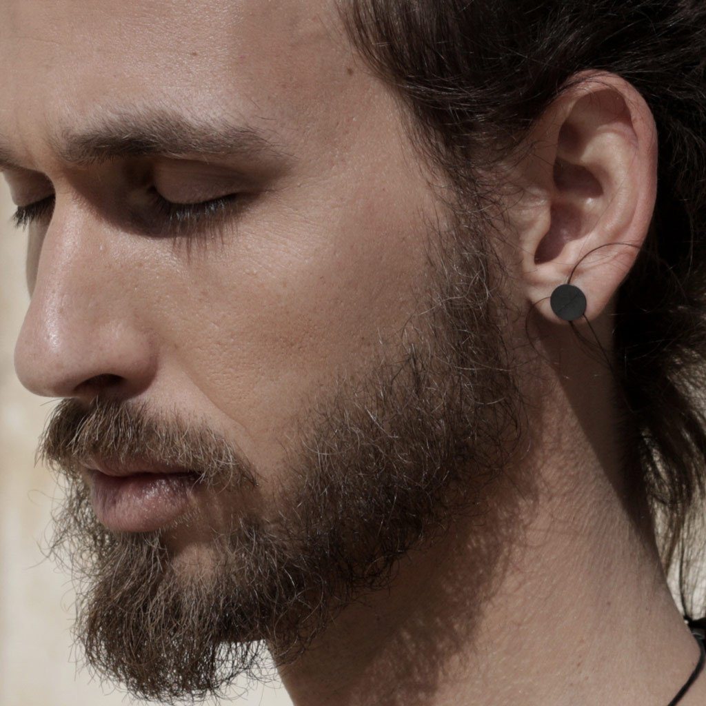 10mm Flat silver earrings / UNISEX / עגילי הרחבה קטנים - יוניסקס - studio oh design