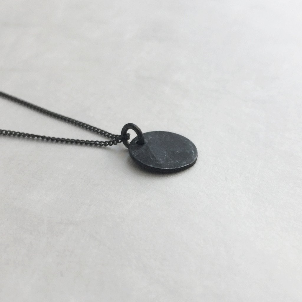 10mm Silver Coin Disk Necklace / שרשרת עיגול 10 מ"מ - studio oh design