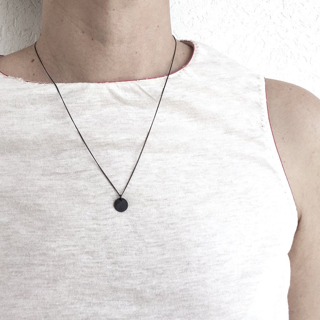 10mm Silver Coin Disk Necklace / שרשרת עיגול 10 מ"מ - studio oh design