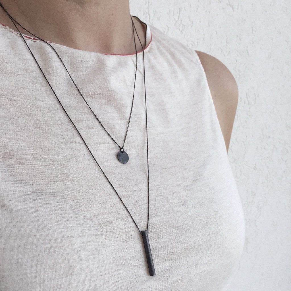 10mm Silver Coin Disk Necklace / שרשרת עיגול 10 מ"מ - studio oh design