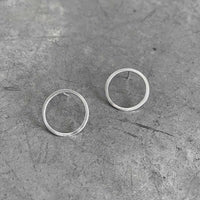 20mm Silver Open Circle  Earrings / unisex / עגילי פי גדול - יוניסקס - studio oh design